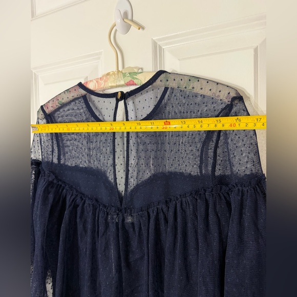 ASOS Navy Maternity Dress  Sheer Ruffle Bodycon Dress NWT, Party Dress - Picture 7 of 9